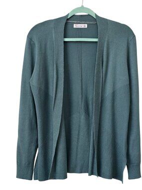 89th + Madison Aquamarine Long Sleeve Knit Cardigan Size Petite Large